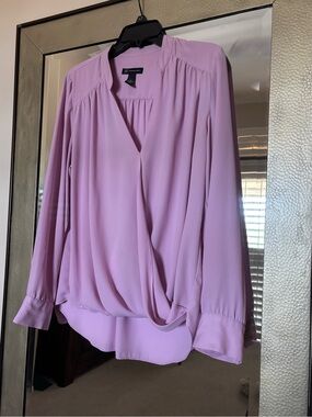 INC International Concepts Lilac Wrap Blouse